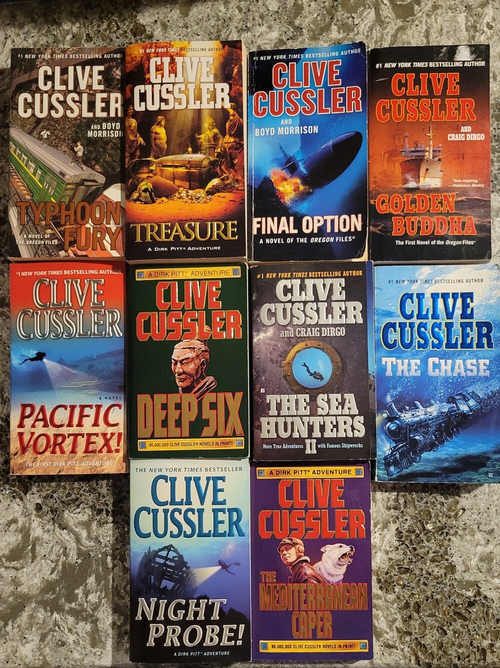 Clive Cussler 10 book Lot
